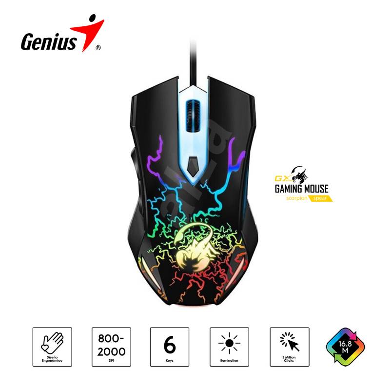 GENIUS - Mouse Gaming Genius Scorpion USB Iluminación RGB