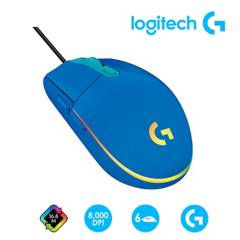 LOGITECH - Mouse Gaming Logitech G G203 Lightsync RGB 8000 DPI 6 Botones Azul