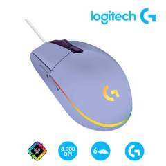 LOGITECH - Mouse Gaming Logitech G G203 Lightsync RGB 8000 DPI 6 Botones Lila