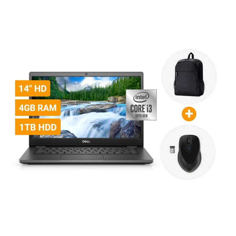 DELL - Laptop 14" dell core i3 4gb 1tb + mochila+mouse
