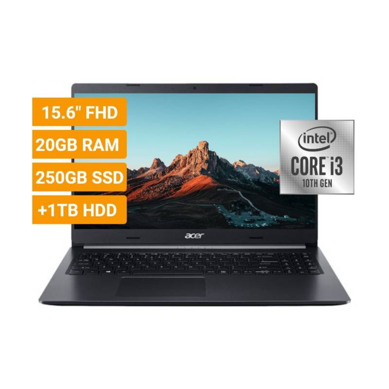 ACER - Laptop 15.6" fhd core i3 20gb ssd 250 + 1tb