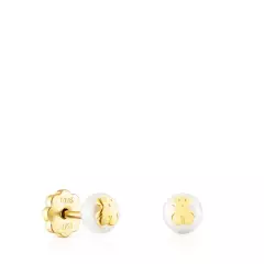 TOUS - Aretes perla motivo oso de oro Tous