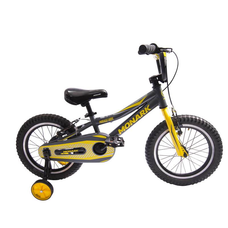 MONARK - Bicicleta para Niños Mirage Kids Aro 16 Gris Amarillo Monark
