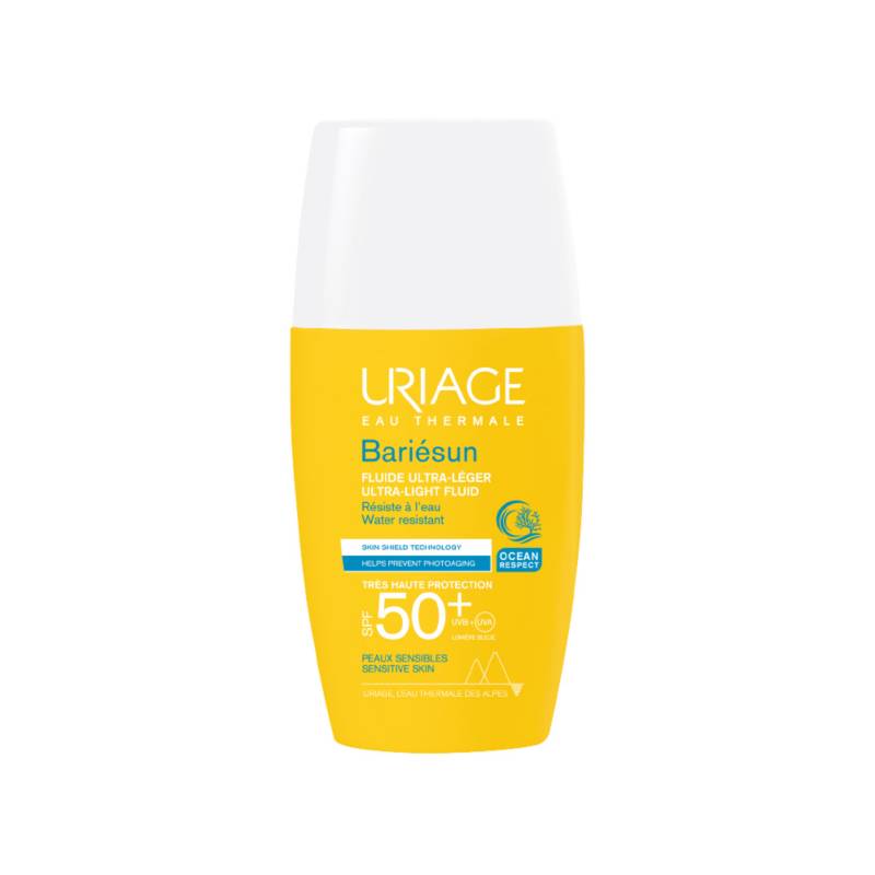URIAGE - Uriage Bariésun Fluido Ultra ligero SPF50+ 30ml - Bloqueador solar facial para pieles sensibles