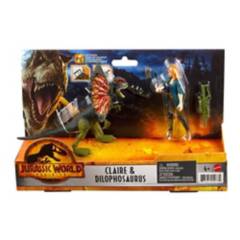 MATTEL - Figura Jurassic World Claire y Dilophosaurus