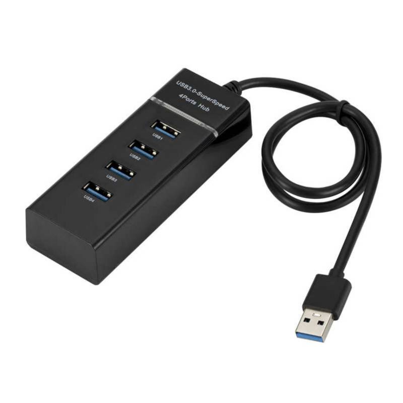NEXUS - Hub 4 Puertos USB 3.0 5gbps 30 cm Negro