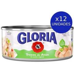 GLORIA - Pack X12 Trozos De Atun En Aceite Veg. Y Sal X1