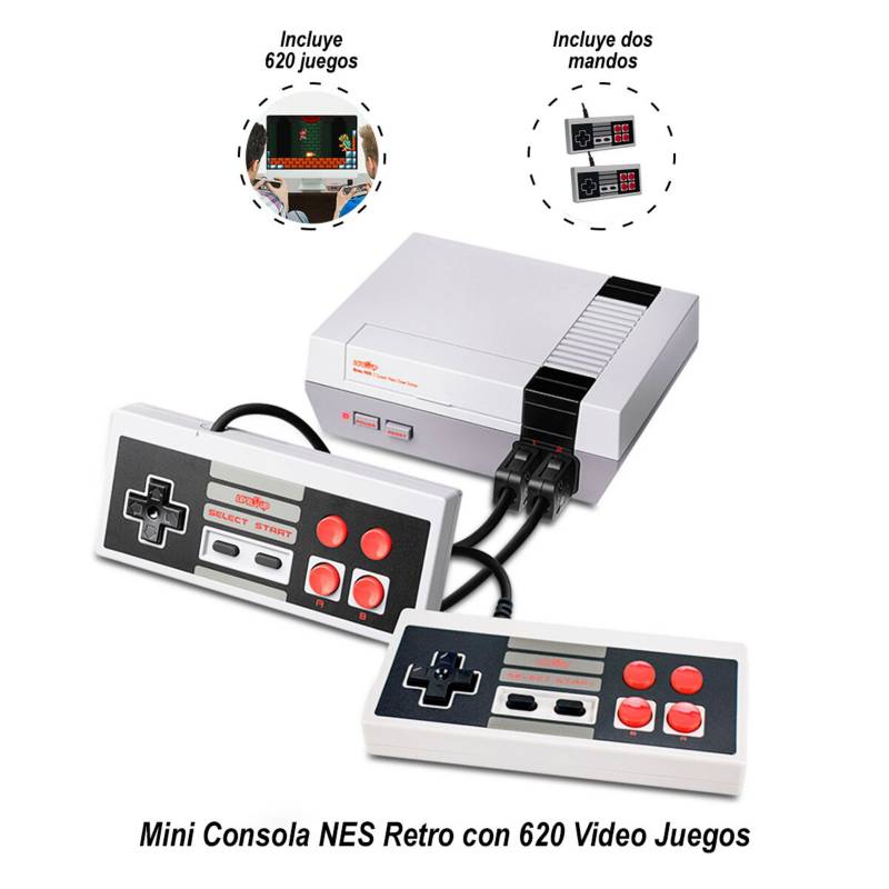  - Mini Consola Nes Retro Con 620 Video Juegos