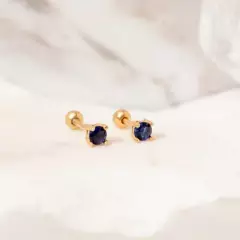 ADRIA - Piercing Meli Azul Pl En Oro Mujer