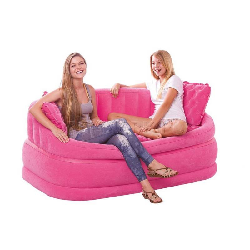 Надувной диван пвх. Intex 68573. Надувной диван Intex Cafe Loveseat. Надувной розовый диванчик. Надувной диван розовый.