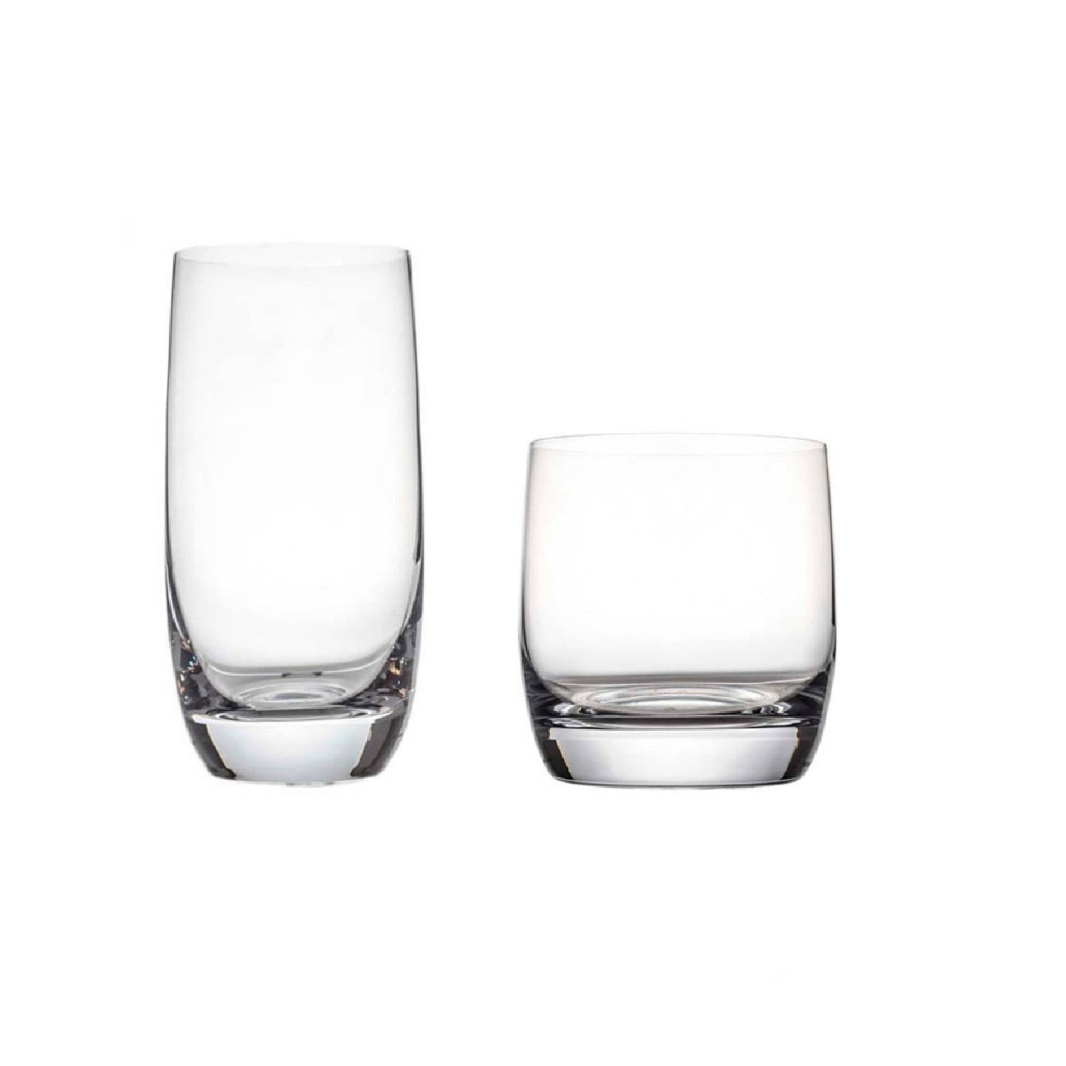 Set de 12 vasos de cristal modelo Ruta, vasos clásicos para agua, bebidas,  resistentes, aptos para lavavajillas (36