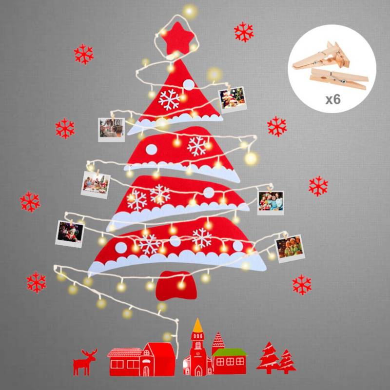 Árbol De Navidad Pared Cadena Luces Porta Fotos | falabella.com