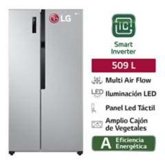 LG - Refrigeradora LG Side By Side con Múltiple Flujo de aire 508 LT  LS51BPP Plateada
