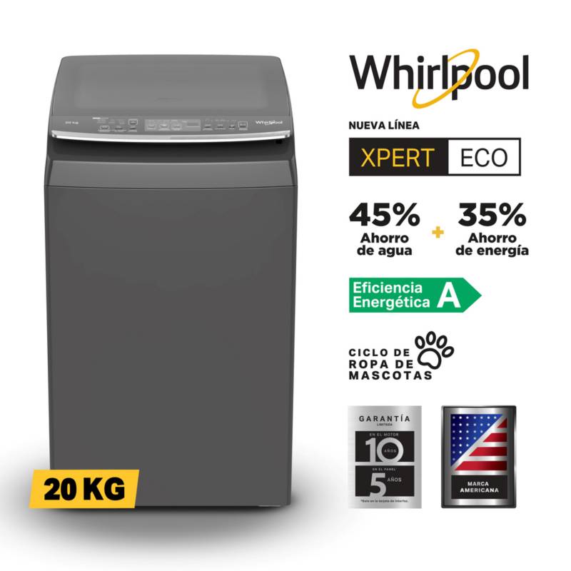 WHIRLPOOL - Lavadora Digital con Smart Action 20Kg Xpert Eco Whirlpool