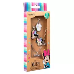 MINNIE - Set Collar Cadena Con 3 Dijes Minnie