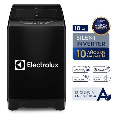 Lavadora Carga Superior Electrolux 18 Kg (40libras) Negro