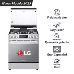 LG - Cocina a Gas LRGL5845S 5 Hornillas Freidora de Aire Acero Inoxidable LG