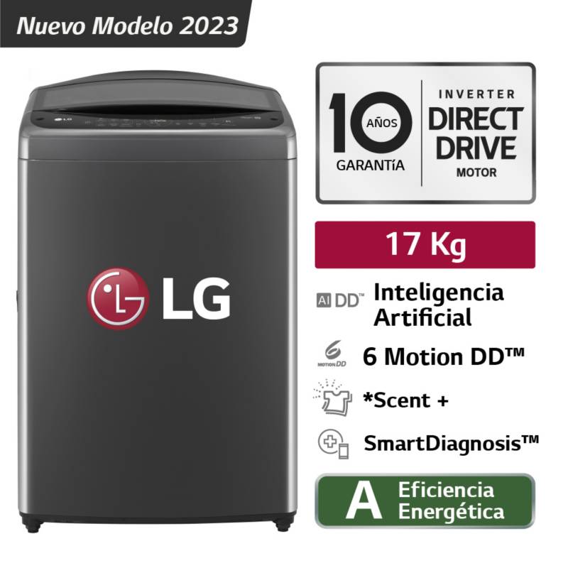 LG - Lavadora WT17BV6 17kg AI DD Carga Superior Negro Claro LG