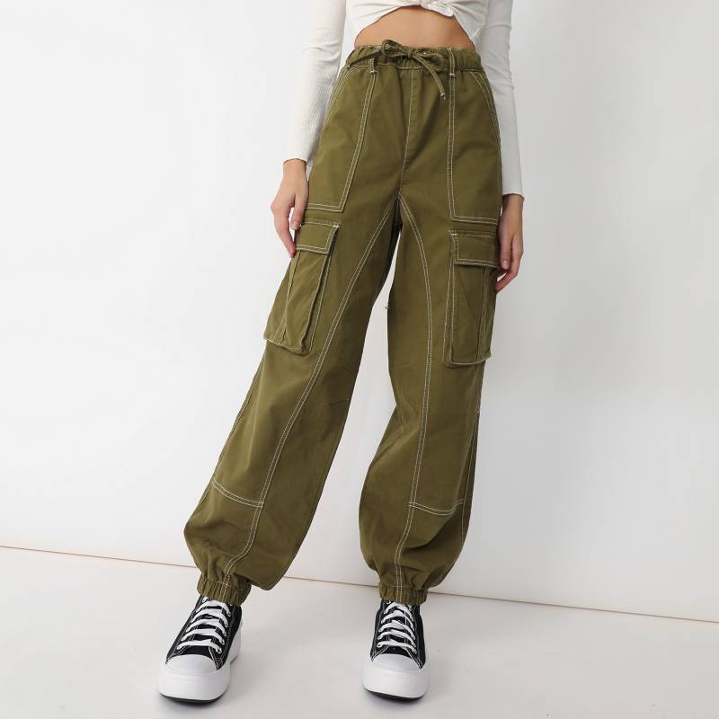 Pantalón Jogger Drill Verde - Mujer