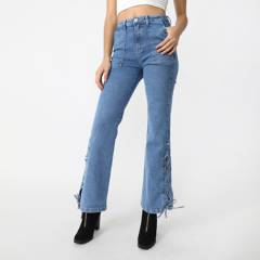 Jean Straight Lace Up Mujer Mossimo