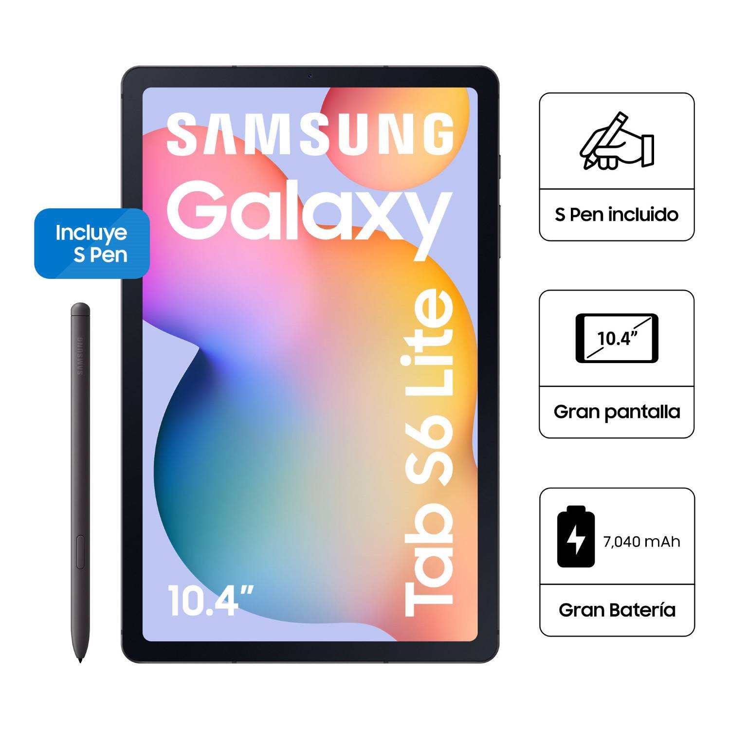Samsung Galaxy Tab S6 Lite 128GB - 10.4 Gris SAMSUNG