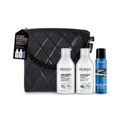 REDKEN - Pack Acidic Bonding Concentrate  de Redken para cabello dañado: Shampoo 300ml + Acondicionador 300ml + Dry Shampoo 150ml