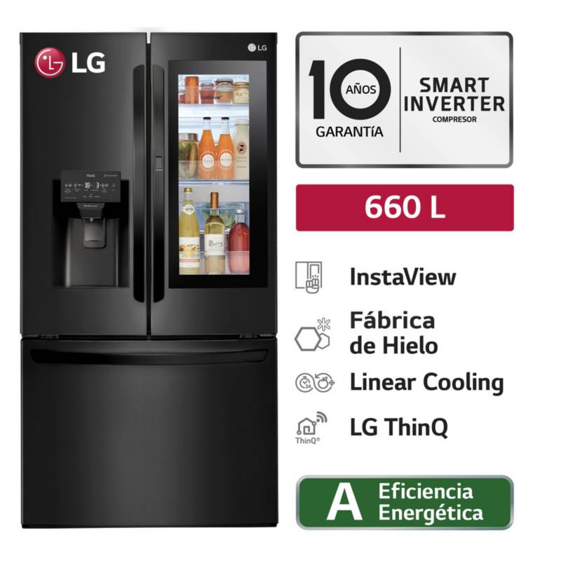 LG - Refrigeradora GM78SXT 660L InstaView French Door Negro Mate LG