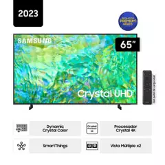 SAMSUNG - Televisor Samsung Smart Tv 65" Crystal Uhd 4k Un65cu8000gxpe (nuevo)