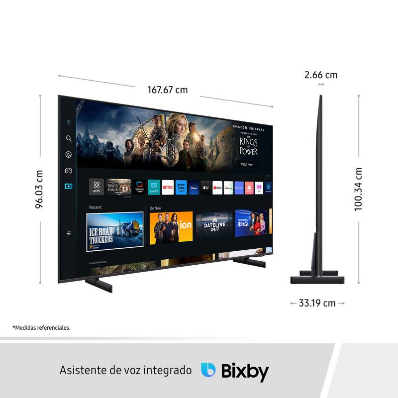 Televisor Samsung De 75 Pulgadas, Smart TV Crystal UHD 4k