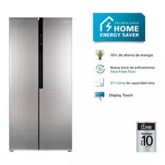 MABE - Refrigeradora Side by Side No Frost Inverter 511 Lts Netos Inox Mabe - MSD518LKRSS0