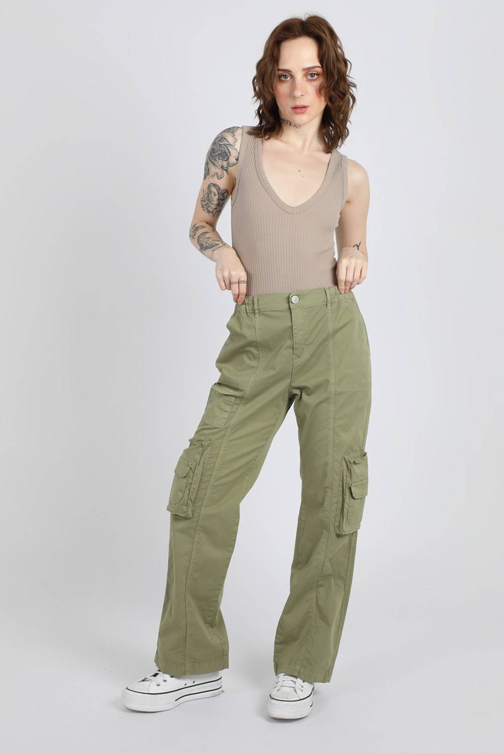 Pantalon Cargo Verde Mujer