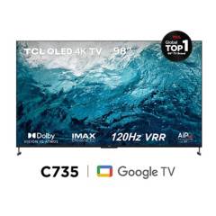 TCL - Televisor Tcl 98" Google Tv 98c735 Qled 4k Smart Tv