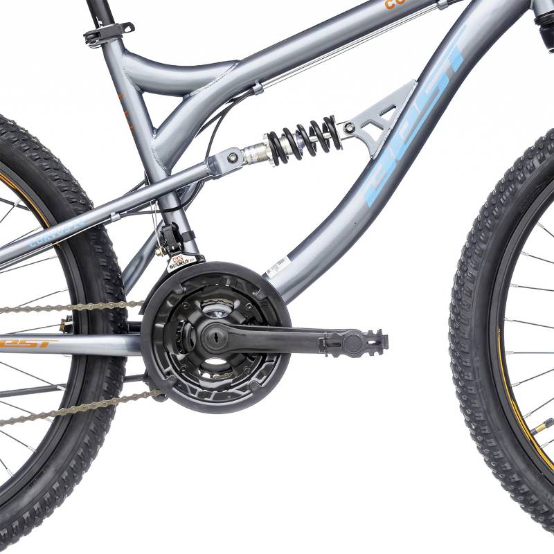 Bicicleta Best Corvus Aro 24 Doble Susp. Gris BEST falabella