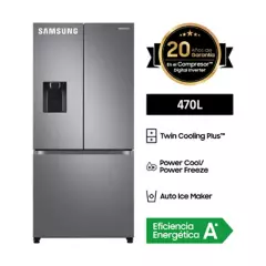 SAMSUNG - Refrigeradora Samsung French Door 470l Rf49a5202s9/pe Silver