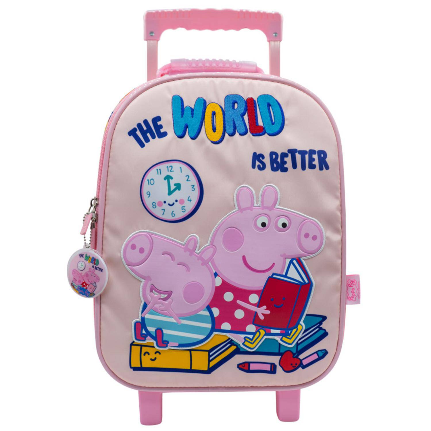 Peppa Pig Maleta para niños para niñas, bolsa de equipaje de mano plegable,  bolsa de viaje con ruedas, bolsa de cabina con ruedas, bolsa con ruedas