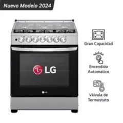 LG - Cocina A Gas Lrgz5253s 6 Hornillas Gran Capacidad Acero Inoxidable Lg