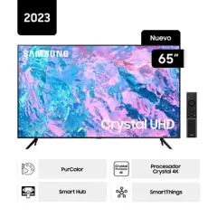 SAMSUNG - Televisor Samsung Smart Tv 65" Crystal Uhd 4k Un65cu7000gxpe (nuevo)