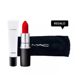 MAC - Set De Maquillaje De Labios Mac Glossy Ruby Woo Lips