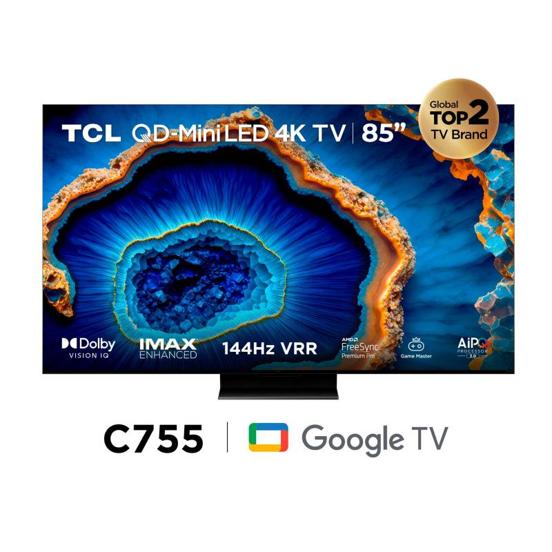 TCL - Televisor Tcl 85" Google Tv 85c755 Qd- Mini Led 4k Ultra Hd Smart Tv
