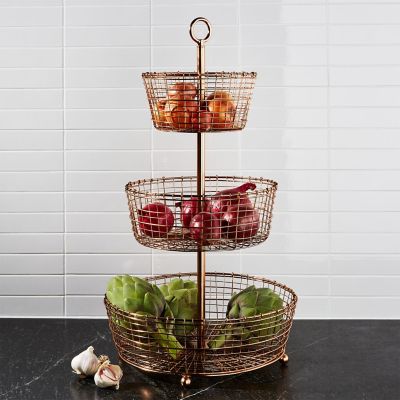 CRATE & BARREL Canasta para Frutas de 3 Niveles Cobre - Falabella.com