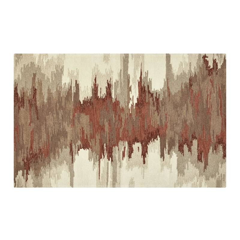 CRATE & BARREL - CRATE & BARREL Alfombra Abstracta de Mezcla de Lana Birch Terracota 152x244cm