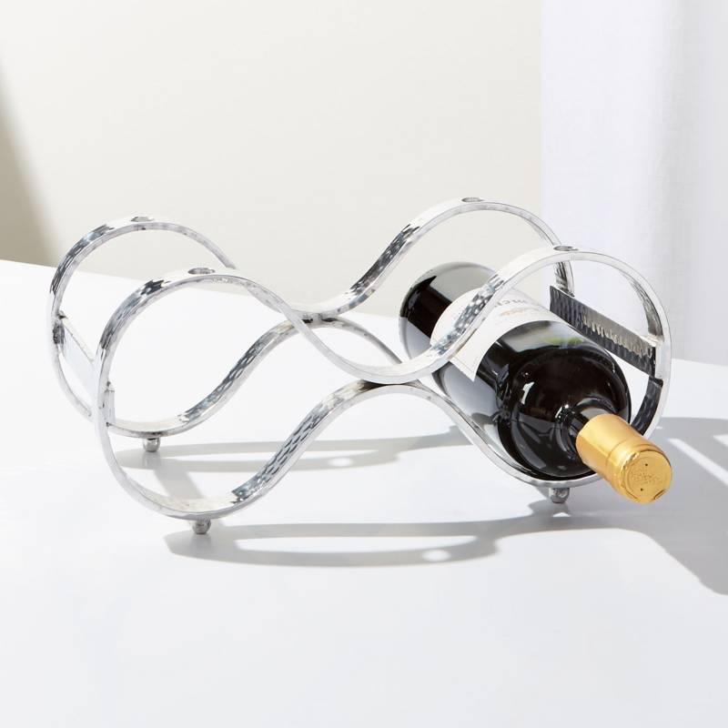 Mencionar ventaja Cita Organizador de 3 Botellas de Vino Apilable Bash Plata CRATE & BARREL |  falabella.com