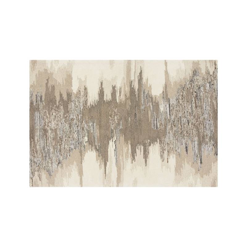 CRATE & BARREL - Alfombra Mezcla de Lana Abstracta Birch Neutral 183x274 cm