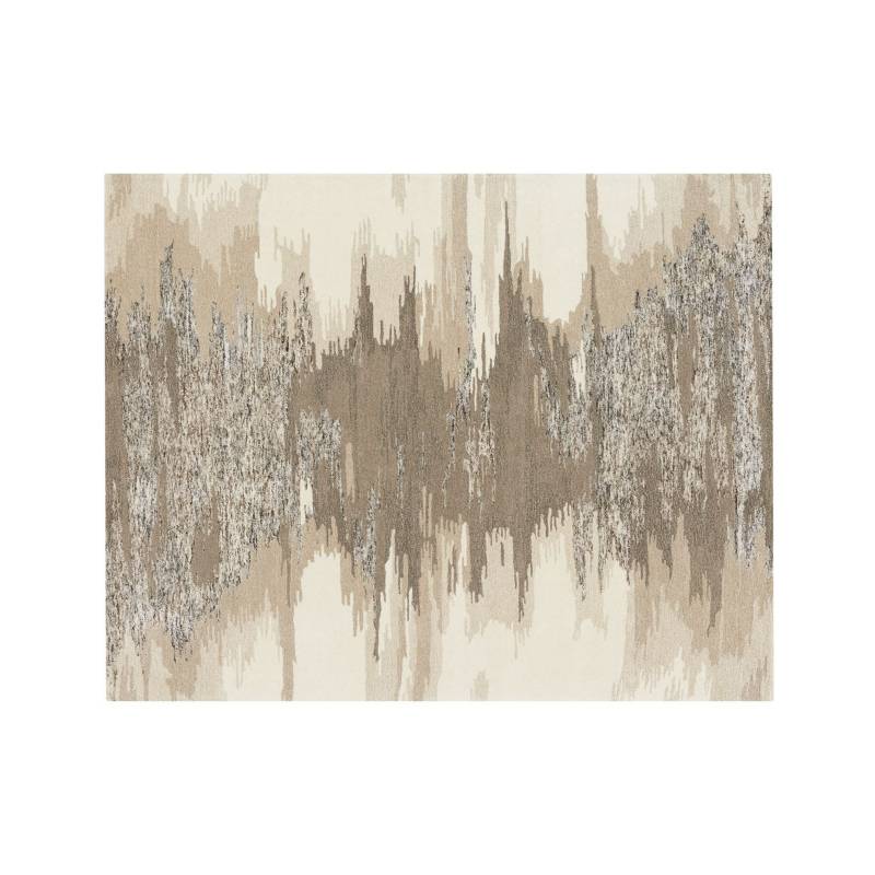 CRATE & BARREL - Alfombra Mezcla de Lana Abstracta Birch Neutral 244x305 cm