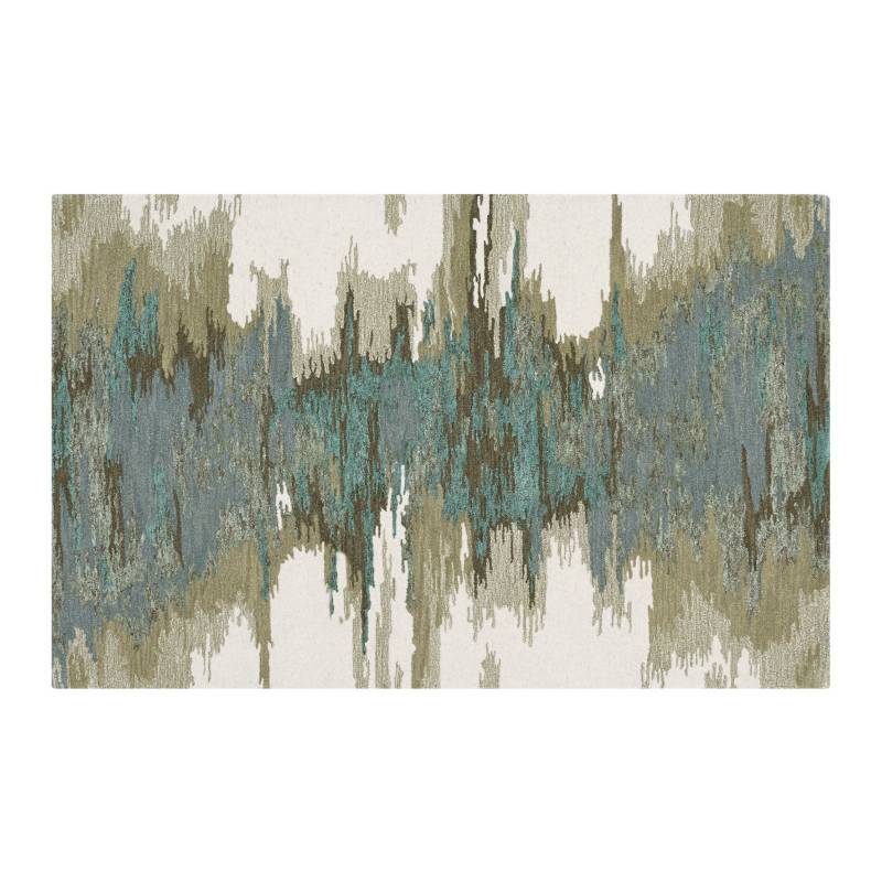CRATE & BARREL - Alfombra Mezcla de Lana Abstracta Birch Cian 152x244 cm