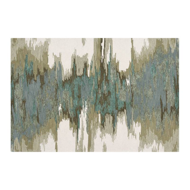 CRATE & BARREL - Alfombra Mezcla de Lana Abstracta Birch Cian 183x274 cm