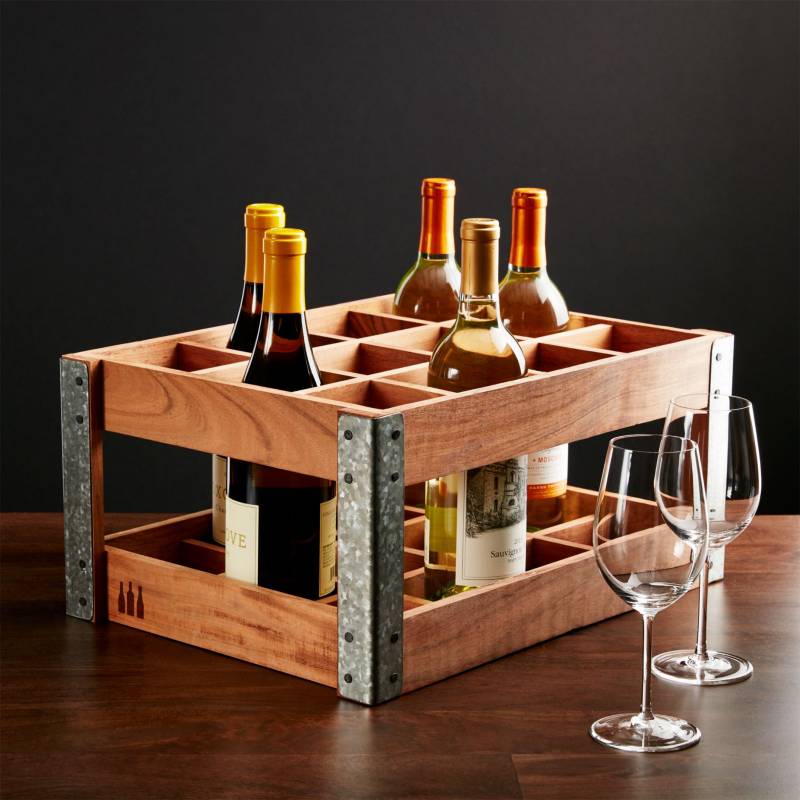 CRATE & BARREL - Caja/Estructura de Estantes para Vino
