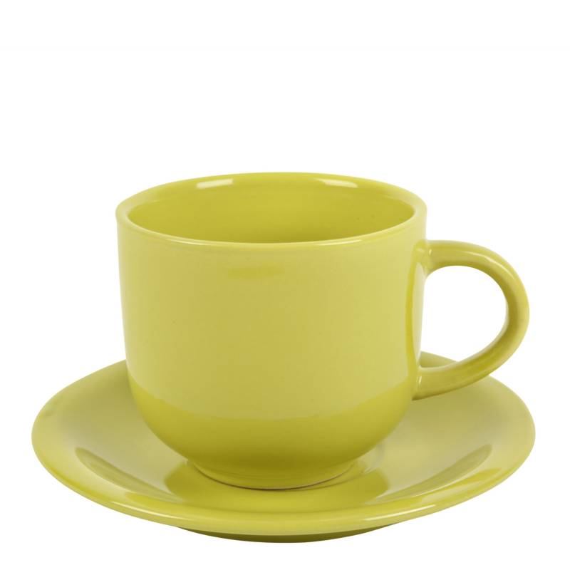 MICA - Taza de Té y Plato Verde Cerámica