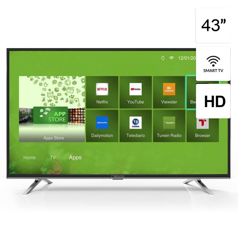 RECCO - Televisor 43" HD Smart TV RLED-L43D1200SMT