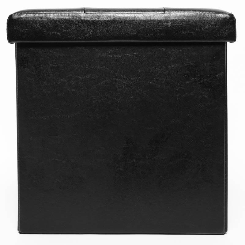 MICA - Pouff Caja Pu Negro 38 cm